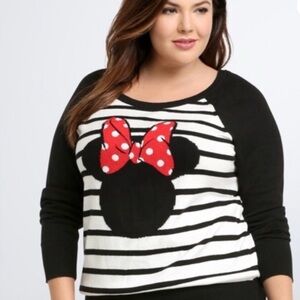 NWT Torrid Disney Minnie Mouse Striped Sweater size 1X